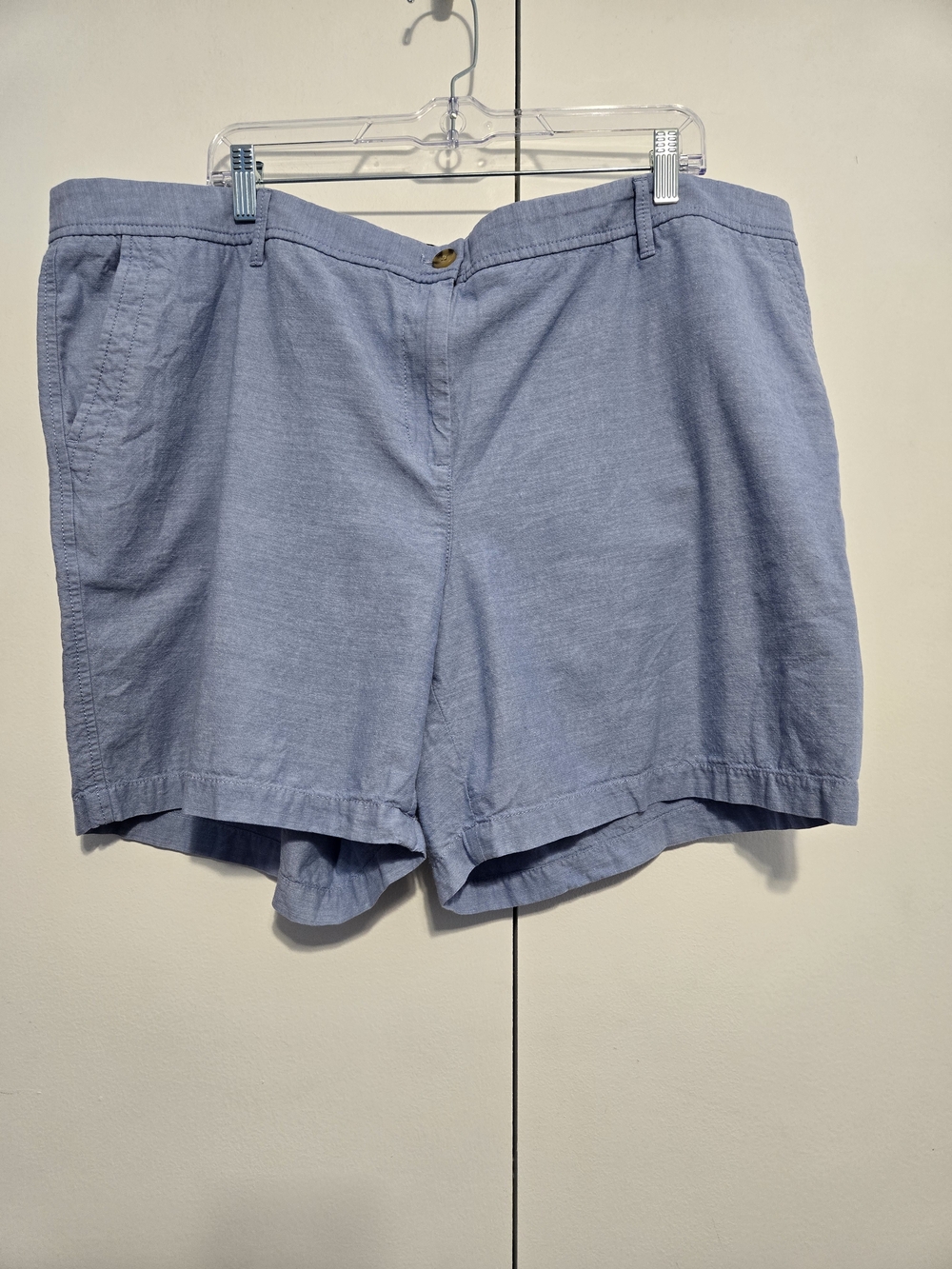Talbots Relaxed Chino Shorts 20W Blue 7" Cotton Plus Size